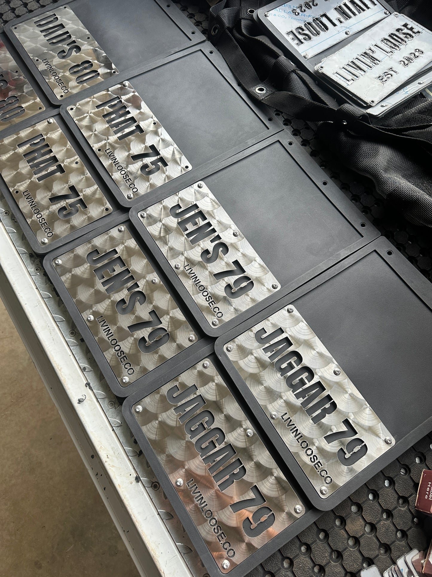 CUSTOM STAINLESS STEEL MUDFLAPS ( PAIR )