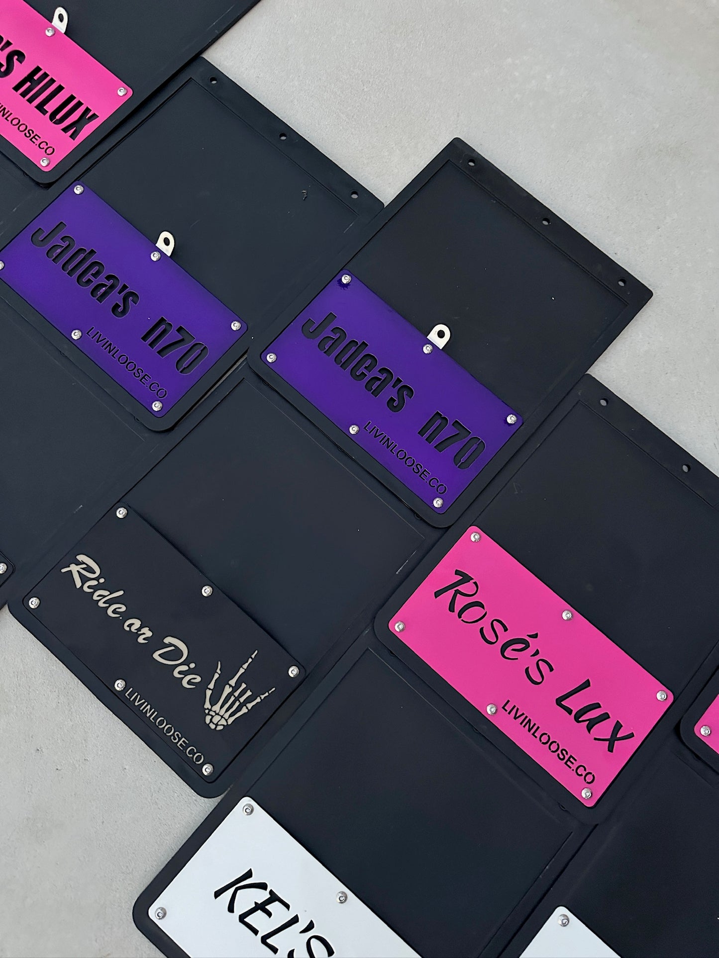 PERSONLISED POWDERCOAT MUDFLAPS (PAIR)