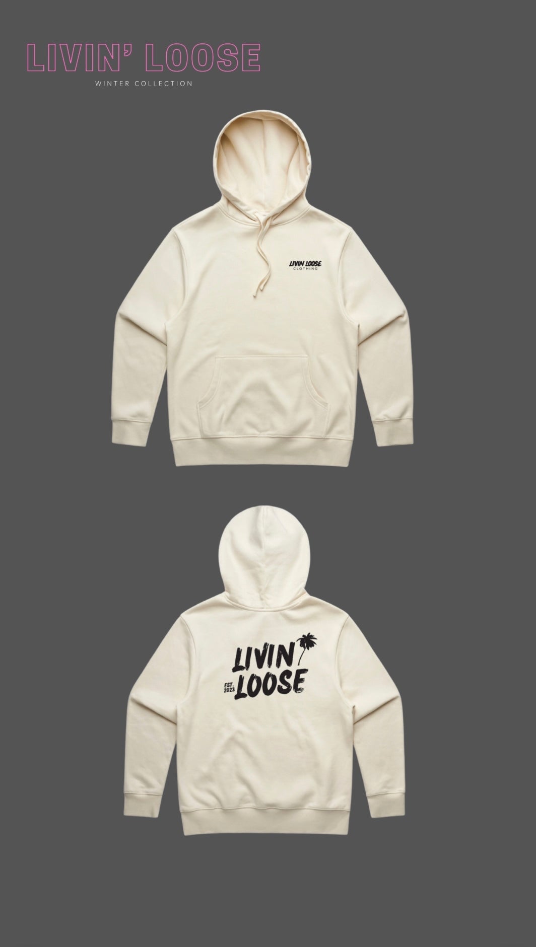 LIVIN LOOSE LOGO HOOD