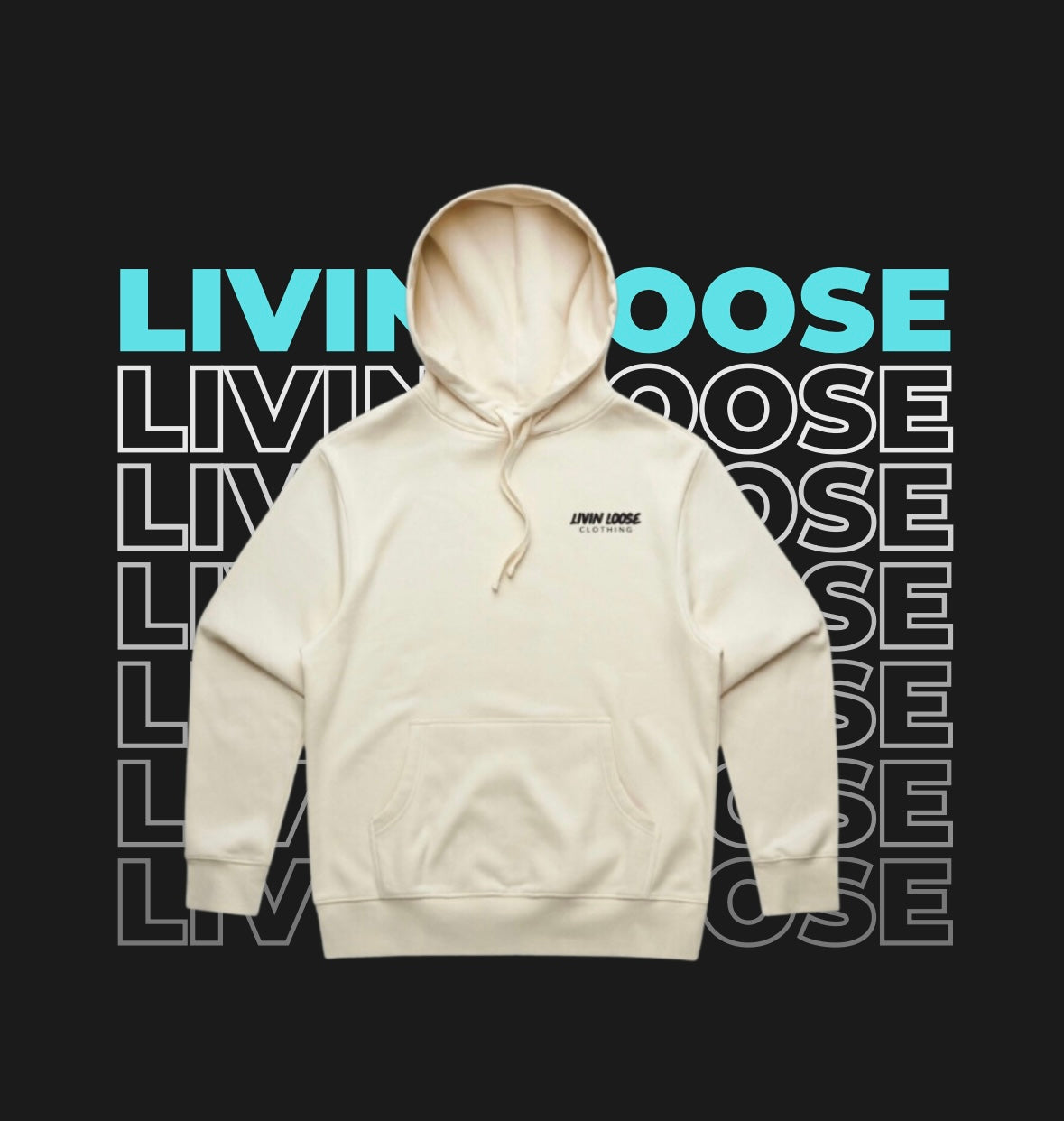 LIVIN LOOSE LOGO HOOD