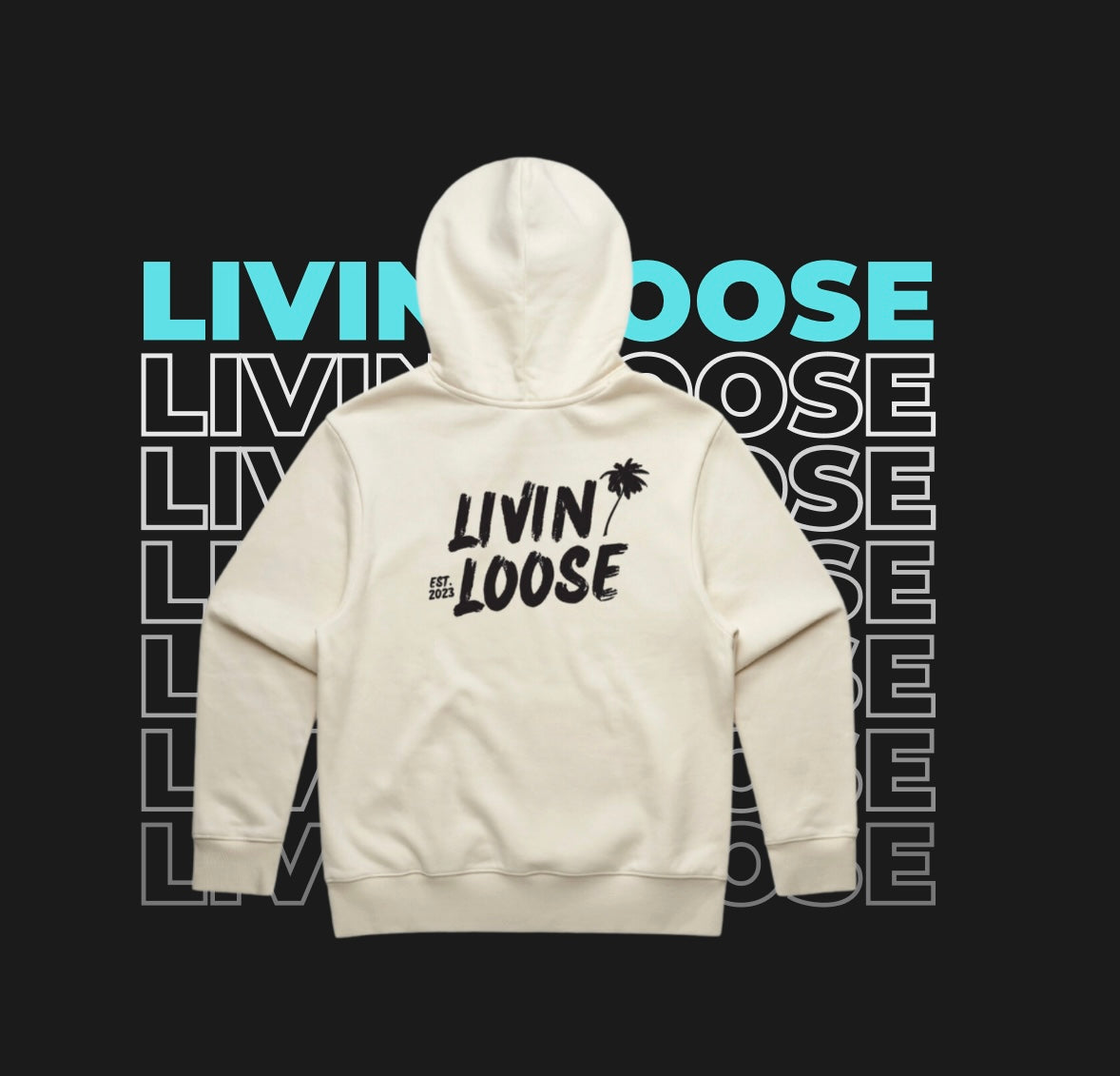 LIVIN LOOSE LOGO HOOD